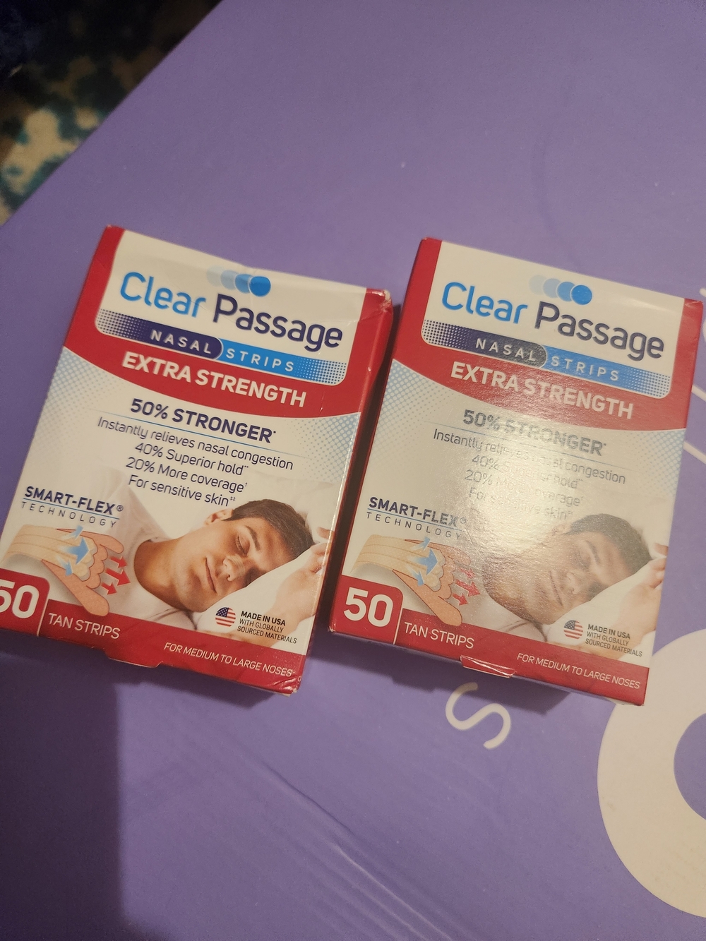 Clear Passage Nasal Strips Extra Strength, Tan, 100 Count | Works Instantly to I